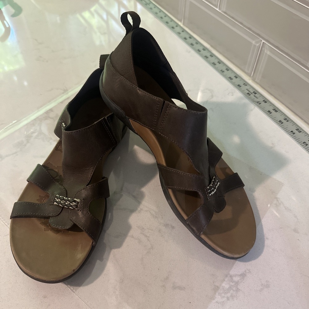 Merrell Flaxen Sandal Women's Size 10 Espresso Brown Leather